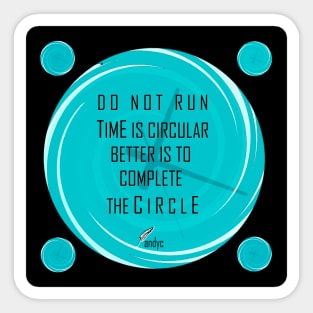 CLOCK CIRCULAR TURQUOISE/B Sticker